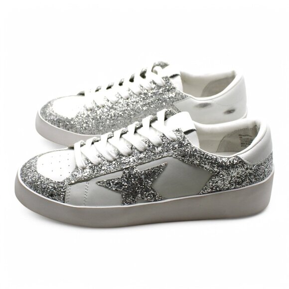 Steve Madden Perona Womens Fashion Sneakers Silver Size 10 M - Picture 5 of 8